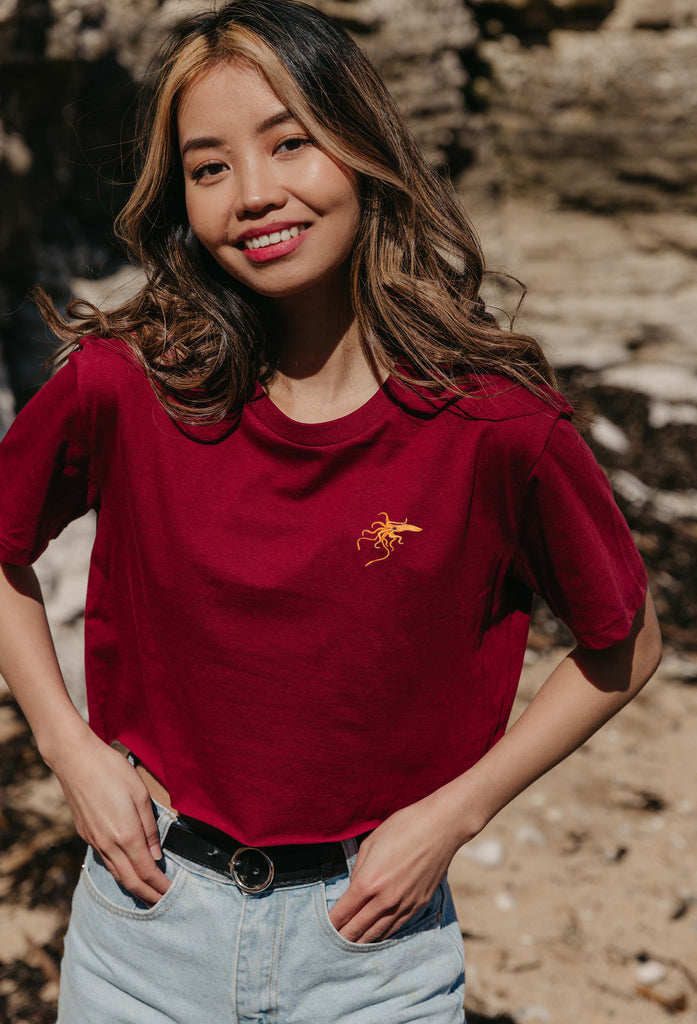 giant squid womens cropped t-shirt Big Wild Thought