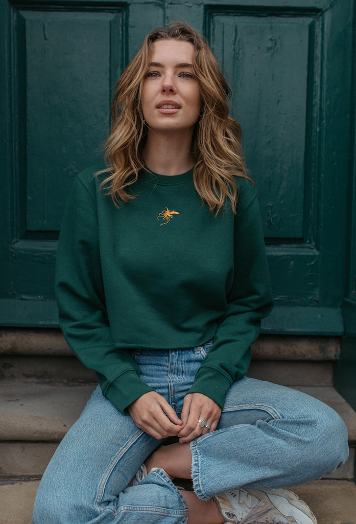 giant squid womens cropped sweatshirt Big Wild Thought