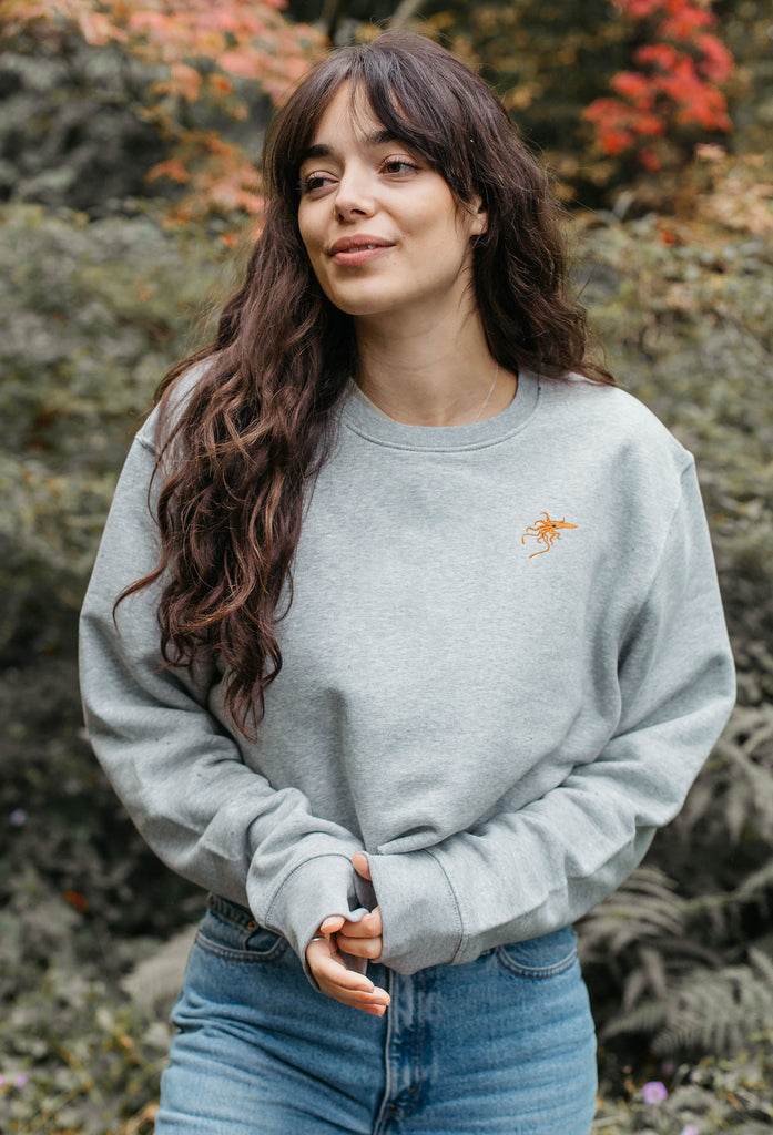 giant squid womens cropped sweatshirt Big Wild Thought