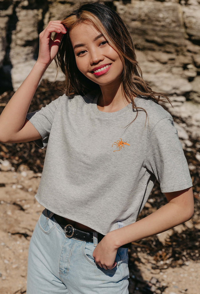 giant squid womens cropped t-shirt Big Wild Thought