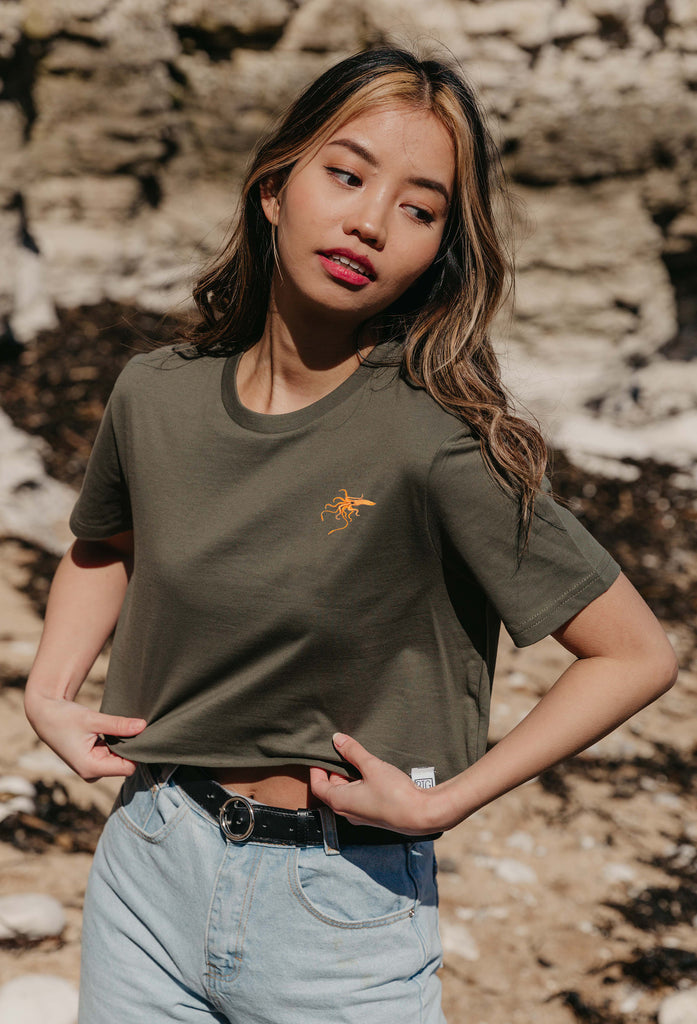 giant squid womens cropped t-shirt Big Wild Thought