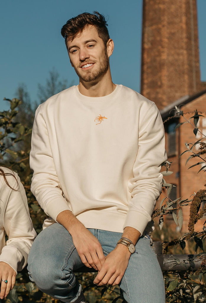 Giant Squid Unisex Embroidered Organic Sustainable Sweatshirt Jumper Big Wild Thought
