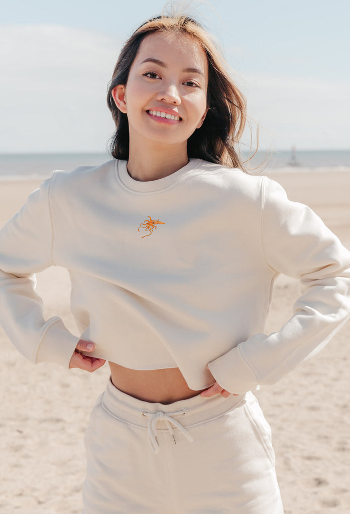 giant squid womens cropped sweatshirt Big Wild Thought