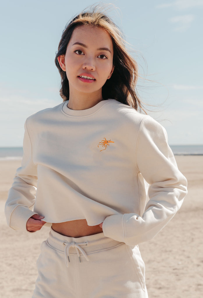 giant squid womens cropped sweatshirt Big Wild Thought