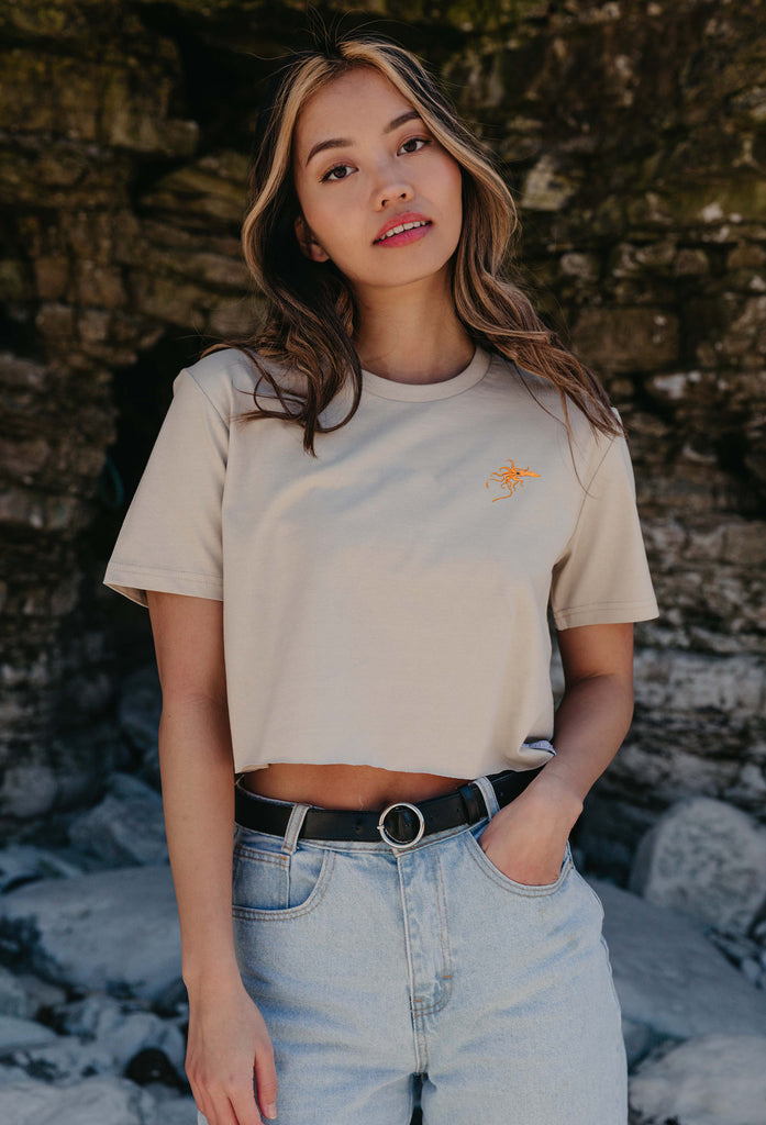 giant squid womens cropped t-shirt Big Wild Thought