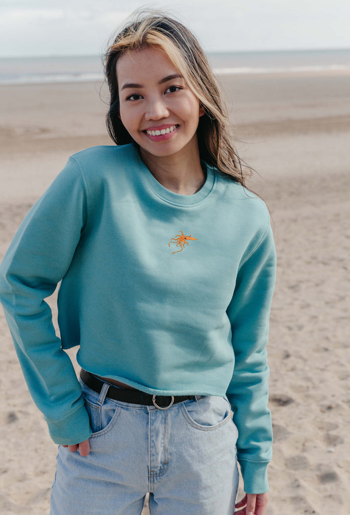 giant squid womens cropped sweatshirt Big Wild Thought