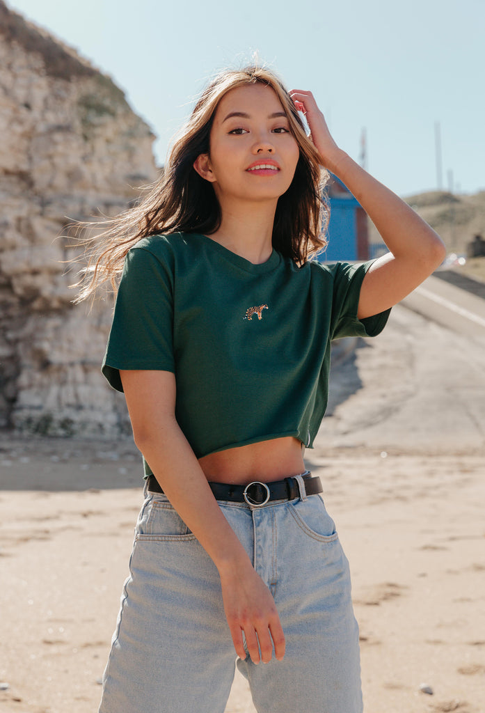 tiger womens cropped t-shirt Big Wild Thought