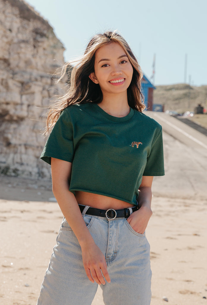 tiger womens cropped t-shirt Big Wild Thought