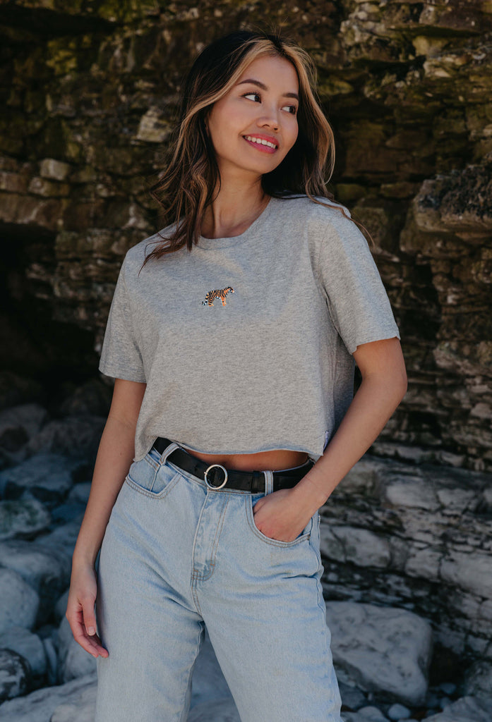 tiger womens cropped t-shirt Big Wild Thought