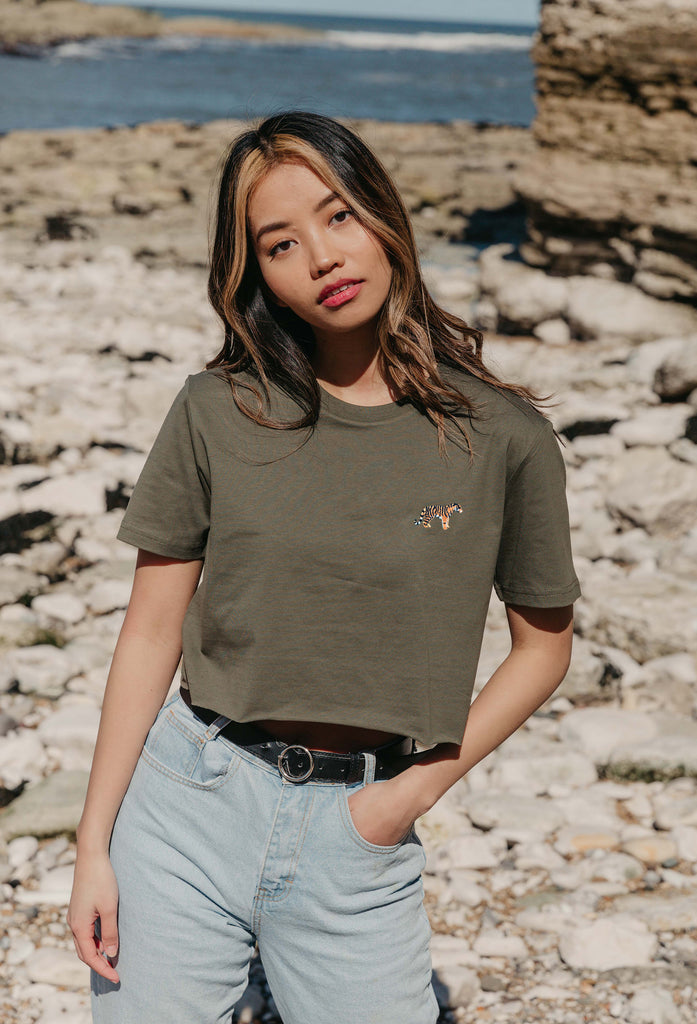tiger womens cropped t-shirt Big Wild Thought