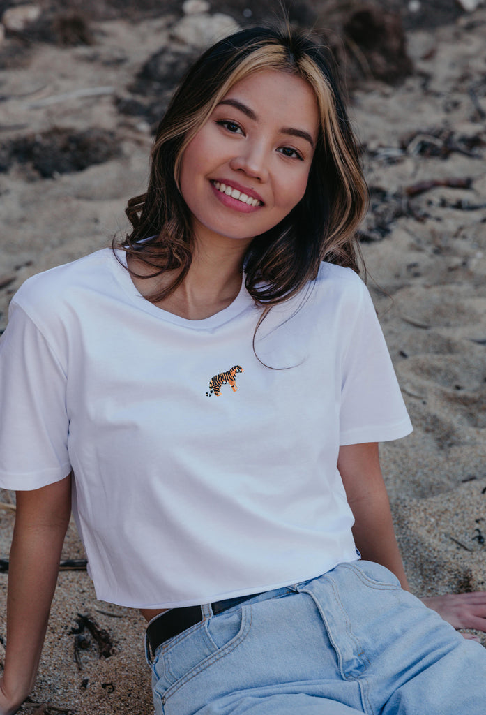 tiger womens cropped t-shirt Big Wild Thought