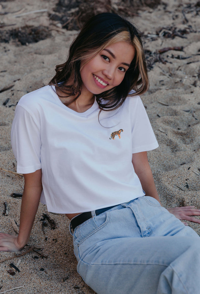 tiger womens cropped t-shirt Big Wild Thought