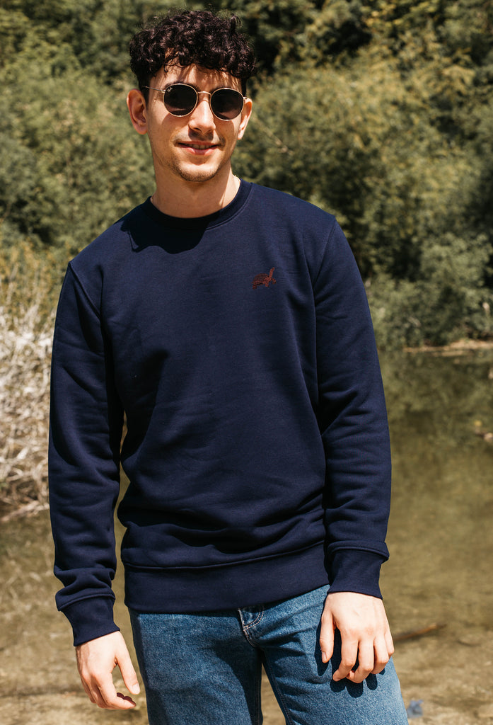 Galapagos Tortoise Unisex Embroidered Organic Sustainable Sweatshirt Jumper Big Wild Thought