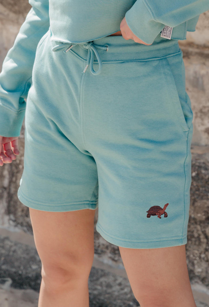 galapagos tortoise womens sweat shorts Big Wild Thought