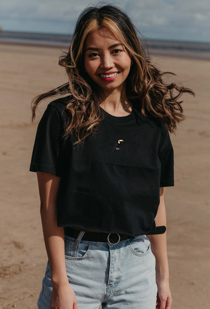 toucan womens cropped t-shirt Big Wild Thought
