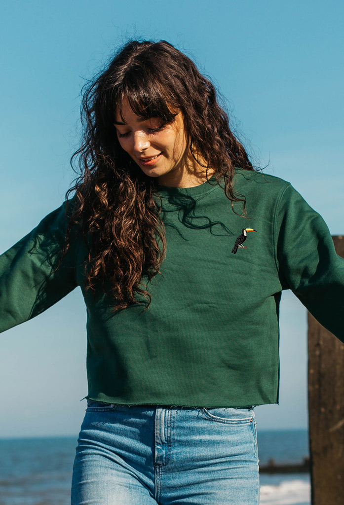 toucan womens cropped sweatshirt Big Wild Thought