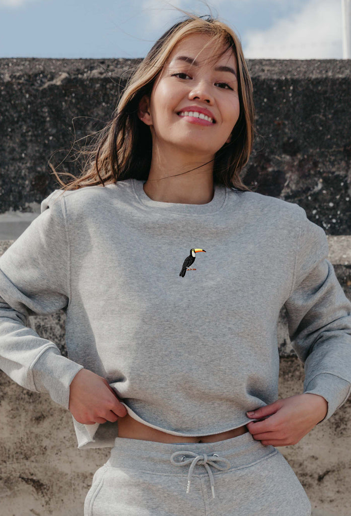 toucan womens cropped sweatshirt Big Wild Thought