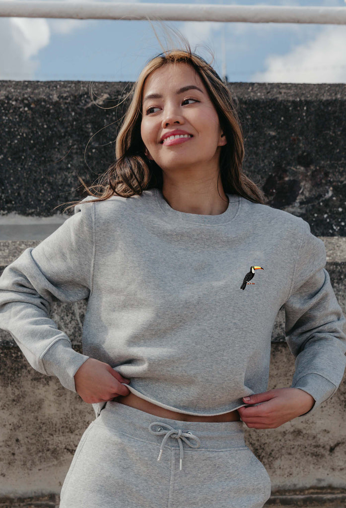 toucan womens cropped sweatshirt Big Wild Thought