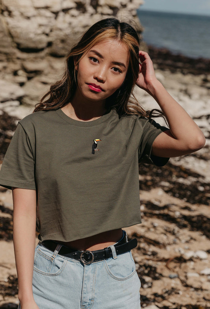 toucan womens cropped t-shirt Big Wild Thought