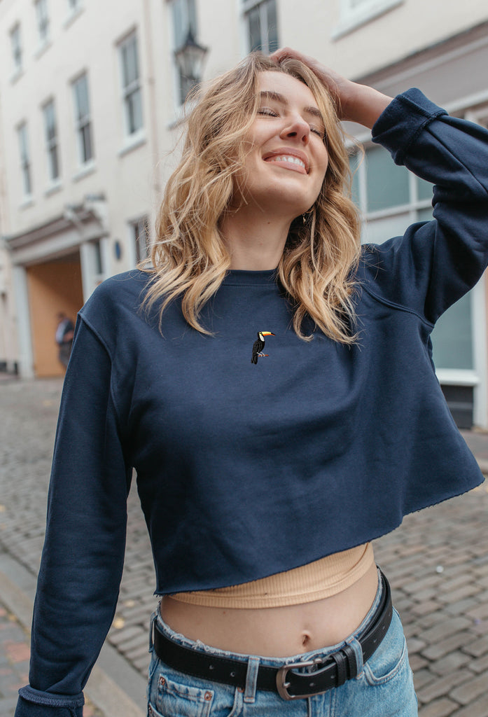 toucan womens cropped sweatshirt Big Wild Thought