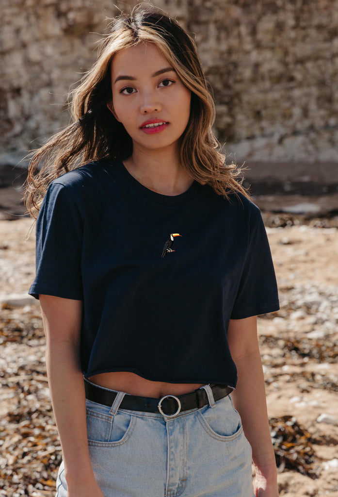 toucan womens cropped t-shirt Big Wild Thought