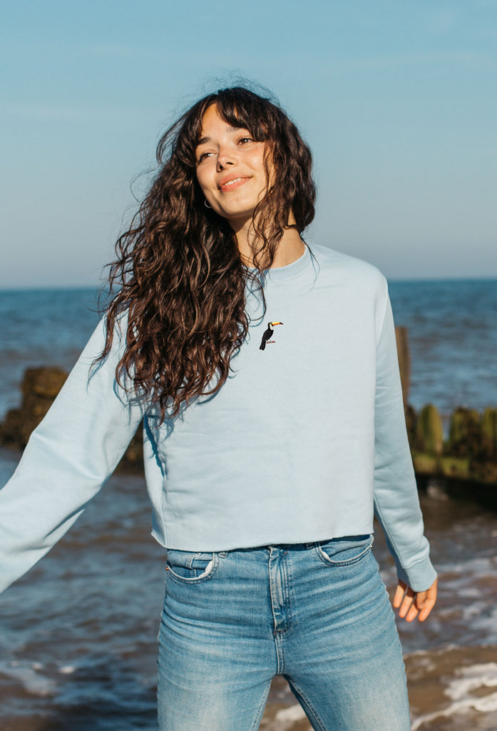 toucan womens cropped sweatshirt Big Wild Thought