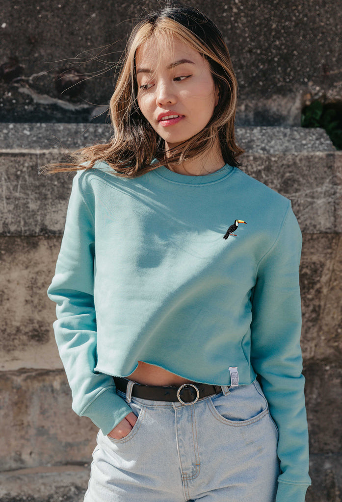 toucan womens cropped sweatshirt Big Wild Thought