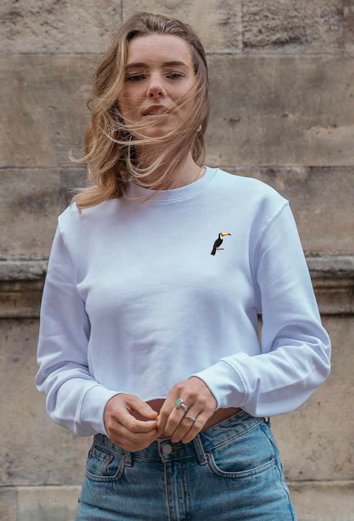 toucan womens cropped sweatshirt Big Wild Thought