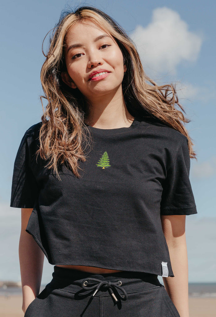 pine tree womens cropped t-shirt Big Wild Thought