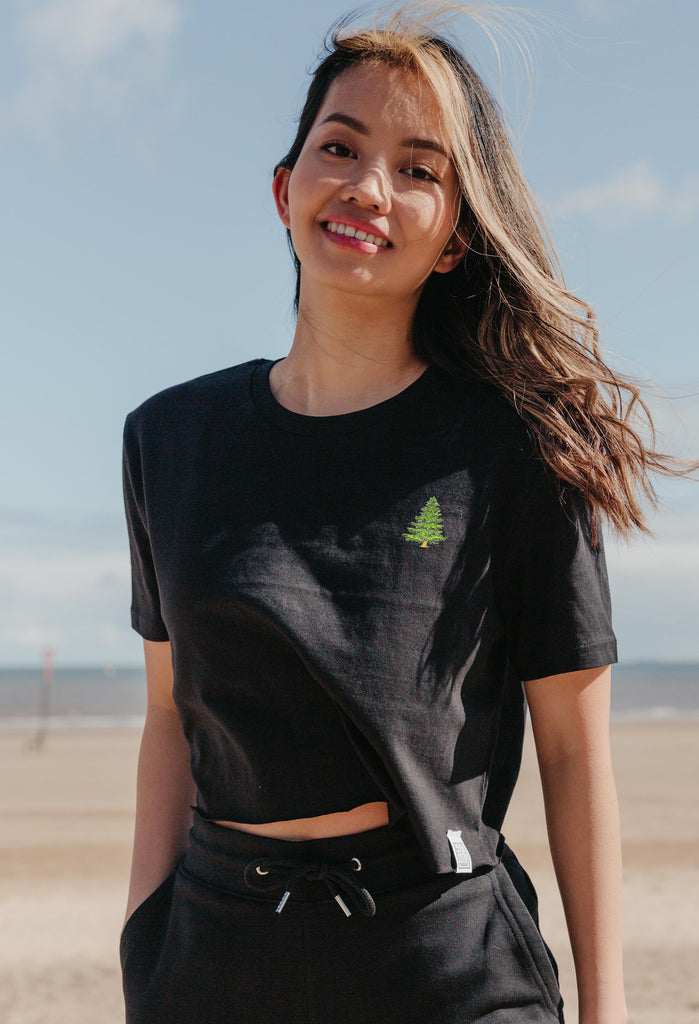 pine tree womens cropped t-shirt Big Wild Thought