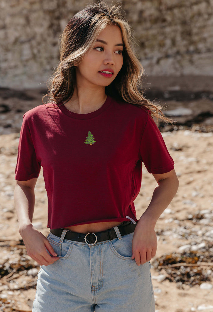 pine tree womens cropped t-shirt Big Wild Thought