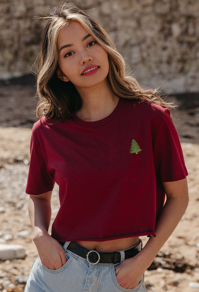 pine tree womens cropped t-shirt Big Wild Thought