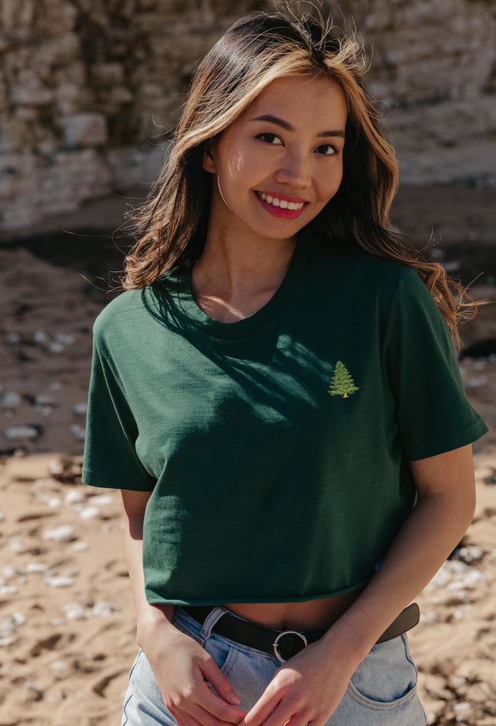 pine tree womens cropped t-shirt Big Wild Thought