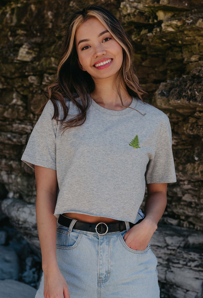 pine tree womens cropped t-shirt Big Wild Thought
