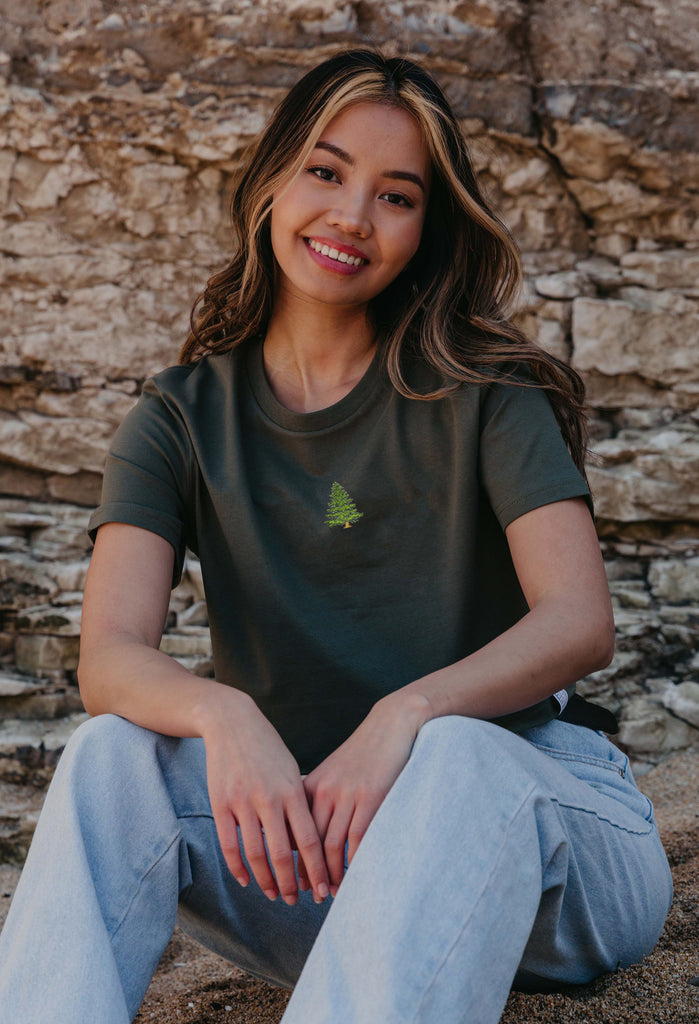 pine tree womens cropped t-shirt Big Wild Thought