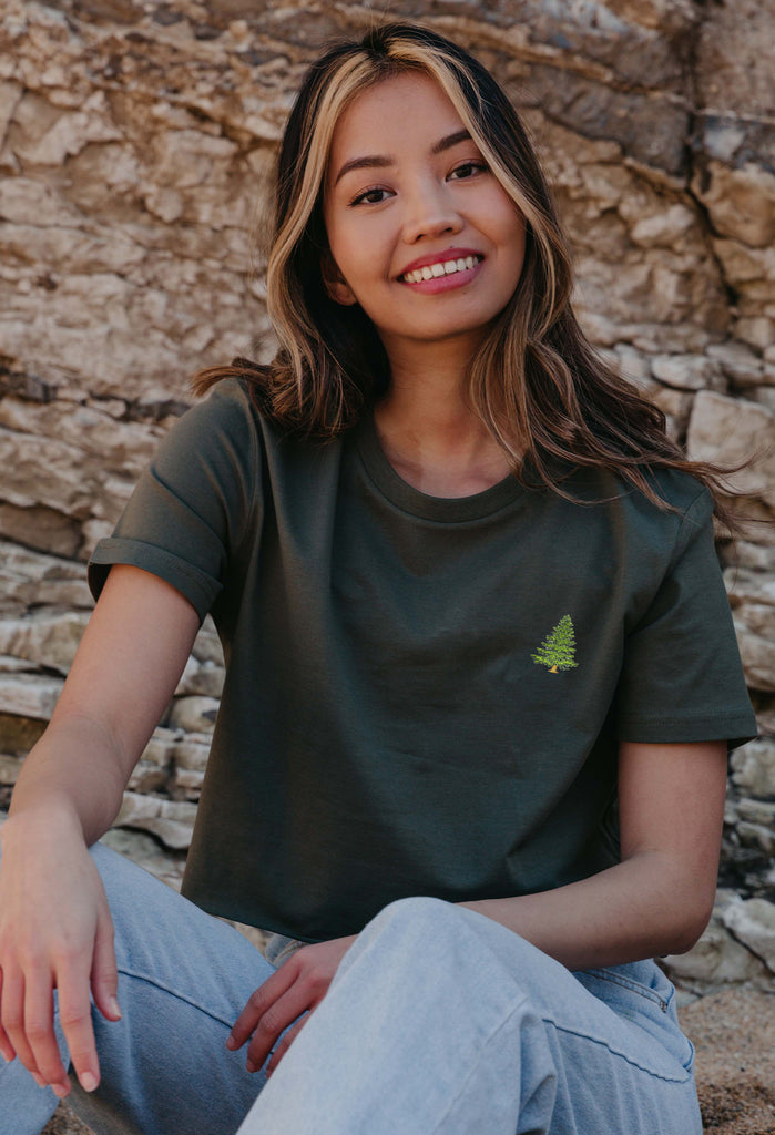 pine tree womens cropped t-shirt Big Wild Thought