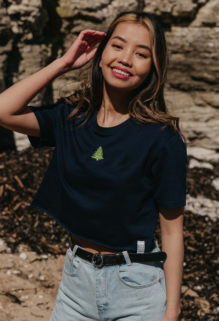 pine tree womens cropped t-shirt Big Wild Thought