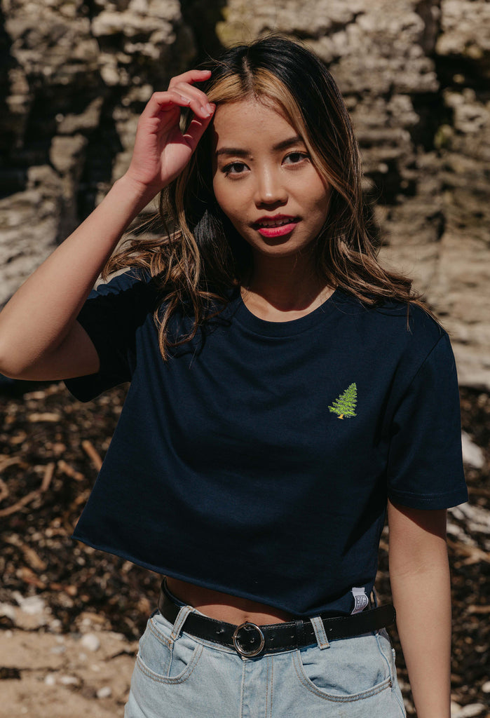 pine tree womens cropped t-shirt Big Wild Thought