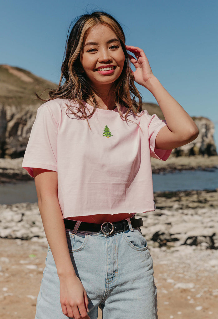 pine tree womens cropped t-shirt Big Wild Thought