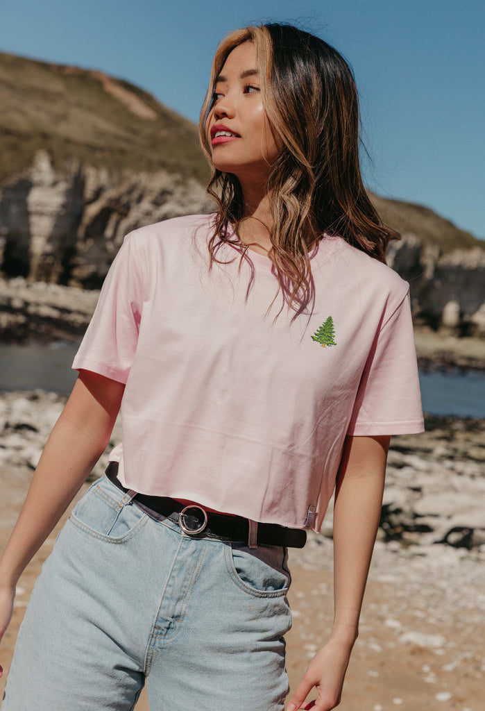 pine tree womens cropped t-shirt Big Wild Thought