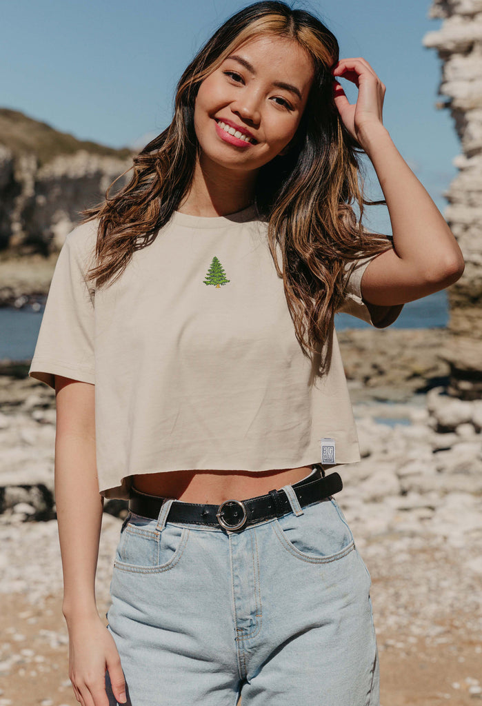 pine tree womens cropped t-shirt Big Wild Thought