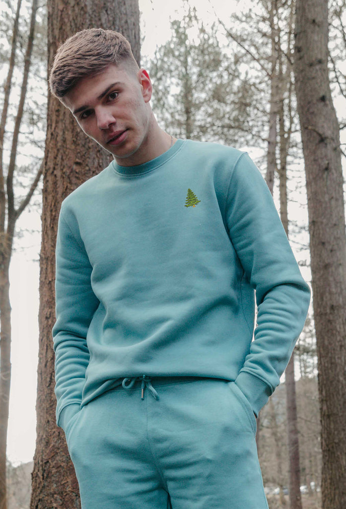 Pine Tree Unisex Embroidered Organic Sustainable Sweatshirt Jumper Big Wild Thought