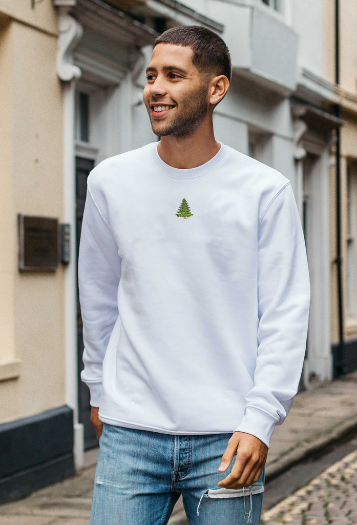 Pine Tree Unisex Embroidered Organic Sustainable Sweatshirt Jumper Big Wild Thought