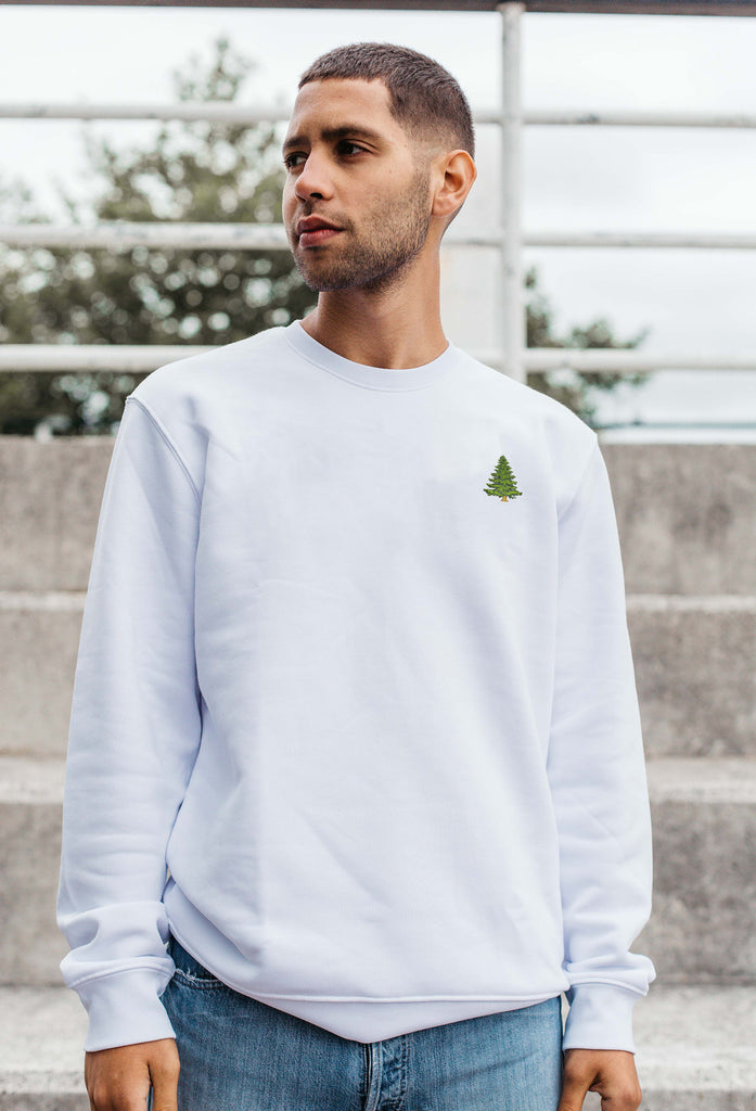 Pine Tree Unisex Embroidered Organic Sustainable Sweatshirt Jumper Big Wild Thought