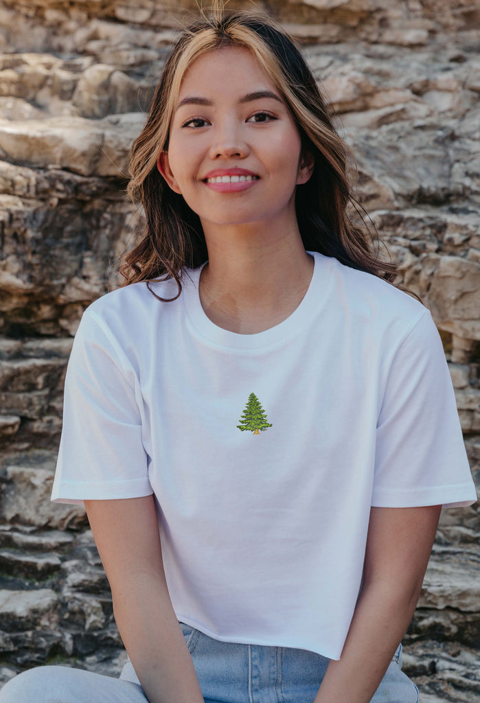 pine tree womens cropped t-shirt Big Wild Thought