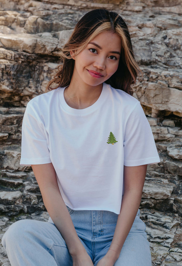pine tree womens cropped t-shirt Big Wild Thought