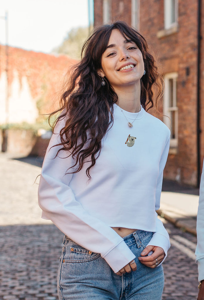 koala bear womens cropped sweatshirt Big Wild Thought
