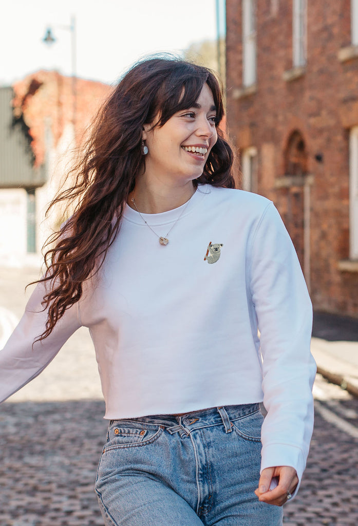 koala bear womens cropped sweatshirt Big Wild Thought