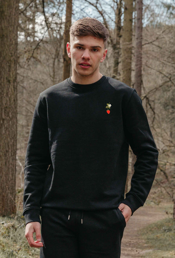 wild strawberry flower mens sweatshirt Big Wild Thought