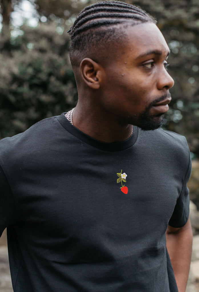 wild strawberry flower mens t-shirt Big Wild Thought